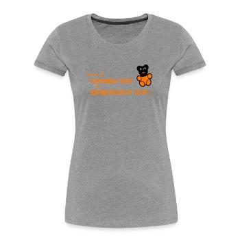 Flauschiger Kern - Frauen Premium Bio T-Shirt - Grau meliert - Vorne - Mia (176cm)