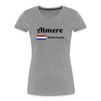 Almere Pays-Bas - Imprimés élégants - T-shirt bio Premium Femme - gris chiné - Devant - Mia (176cm)
