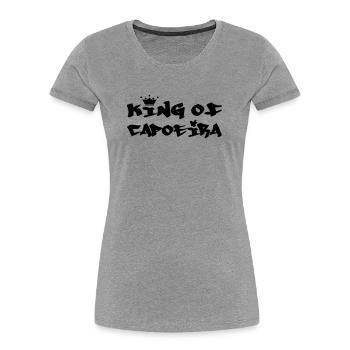 Der König von Capoeira - Frauen Premium Bio T-Shirt - Grau meliert - Vorne - Mia (176cm)