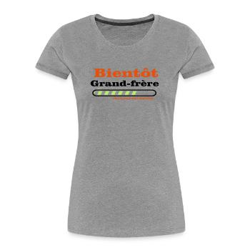 soon to be a big brother - Women's Premium Organic T-Shirt - heather grey - Front - Mia (176cm)