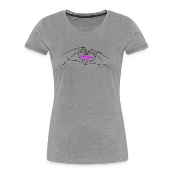 Herz Symbol Gicht - Frauen Premium Bio T-Shirt - Grau meliert - Vorne - Mia (176cm)