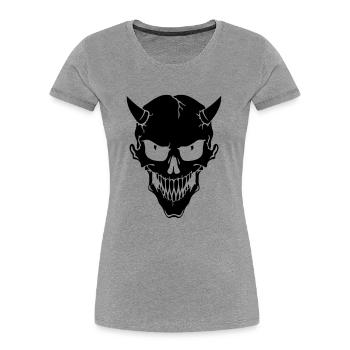 Devil - Women's Premium Organic T-Shirt - heather grey - Front - Mia (176cm)