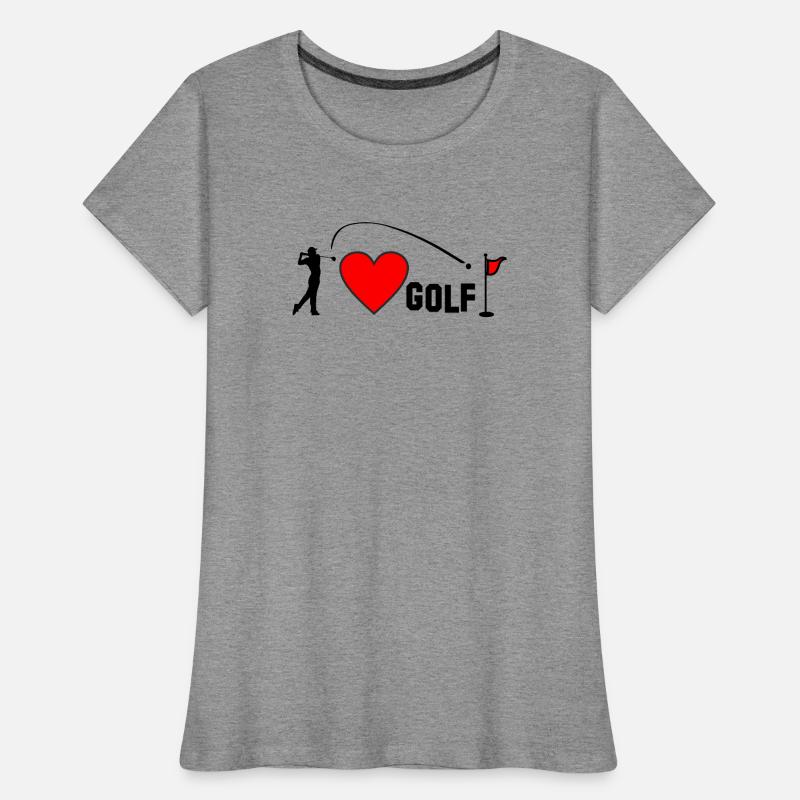 Ich liebe Golfherz Frauen Premium Bio T-Shirt