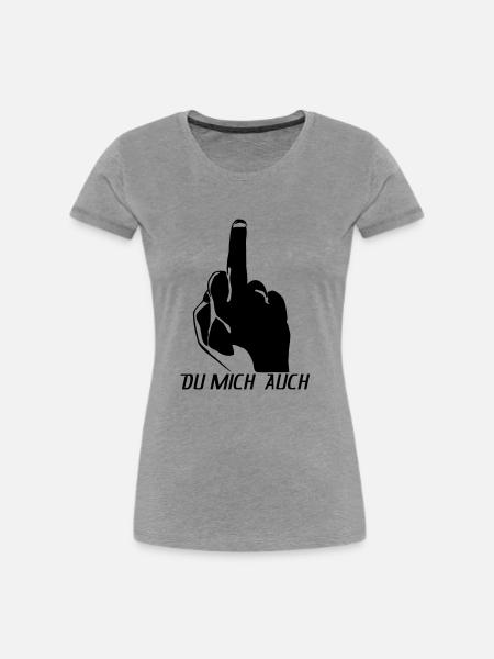Stinkefinger - Frauen Premium Bio T-Shirt - Grau meliert