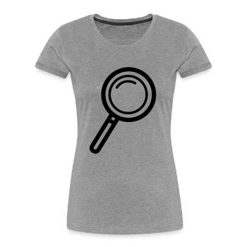 Magnifier Icon - Women's Premium Organic T-Shirt - heather grey - Front - Mia (176cm)