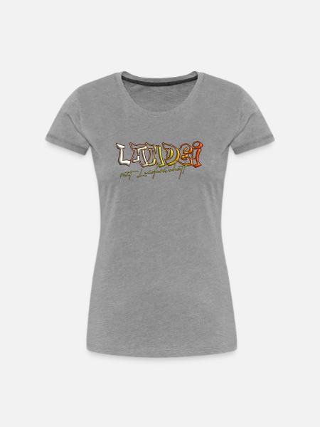 Witziger Spruch Landei mit Leidenschaft - Frauen Premium Bio T-Shirt - Grau meliert