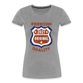 Premium Quality 2021 - Women's Premium Organic T-Shirt - heather grey - Front - Mia (176cm)