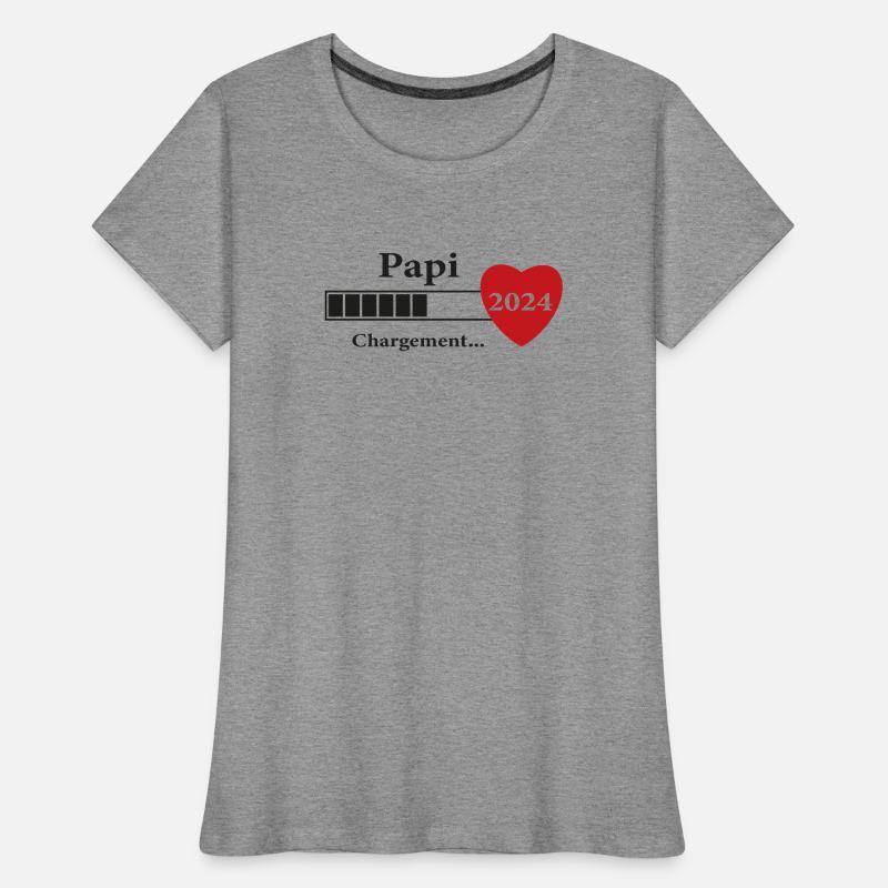 papi - futur papi chargement T-shirt bio Premium Femme