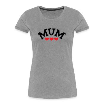 Maman / Fête des mères - T-shirt bio Premium Femme - gris chiné - Devant - Mia (176cm)