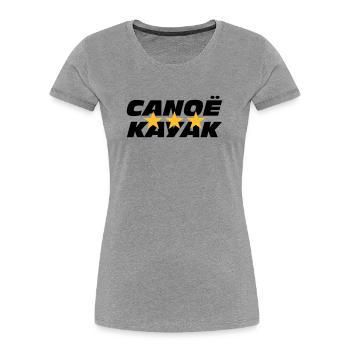 Canoë Kayak - T-shirt bio Premium Femme - gris chiné - Devant - Mia (176cm)