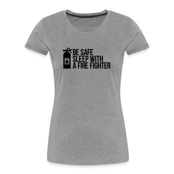 Feuerwehrmann - Frauen Premium Bio T-Shirt - Grau meliert - Vorne - Mia (176cm)