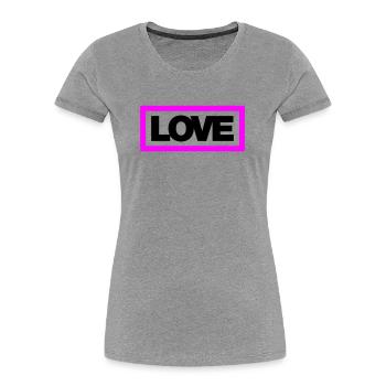 Typo LOVE Kontur 2C - Frauen Premium Bio T-Shirt - Grau meliert - Vorne - Mia (176cm)