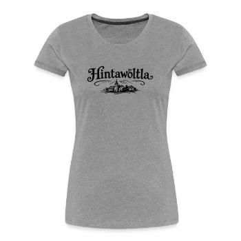 Hintawötla - Women's Premium Organic T-Shirt - heather grey - Front - Mia (176cm)