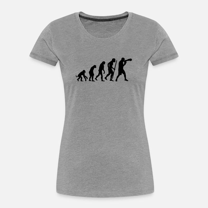 Evolution de la boxe - T-shirt bio Premium Femme - gris chiné