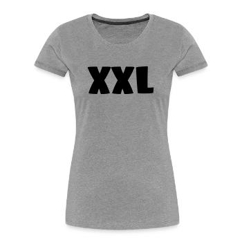 XXL - Frauen Premium Bio T-Shirt - Grau meliert - Vorne - Mia (176cm)