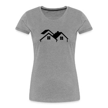 Hauslogo einfach - Frauen Premium Bio T-Shirt - Grau meliert - Vorne - Mia (176cm)