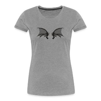 Dämonenflügel, halloween outfits, goth - Frauen Premium Bio T-Shirt - Grau meliert - Vorne - Mia (176cm)