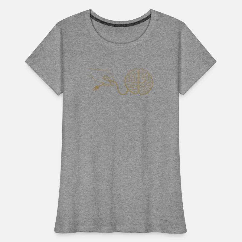 Brain Head Cable Connector Artificial Intelligence Women's Premium Organic T-Shirt