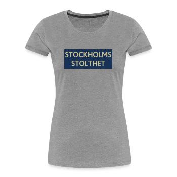 Stockholmer Stolz - Frauen Premium Bio T-Shirt - Grau meliert - Vorne - Mia (176cm)
