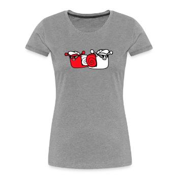 2 Schnecken Sonnenbrille Team Freunde Cool Crew - Frauen Premium Bio T-Shirt - Grau meliert - Vorne - Mia (176cm)
