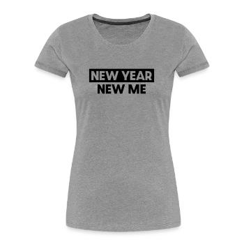 Neujahr Neues Ich - Frauen Premium Bio T-Shirt - Grau meliert - Vorne - Mia (176cm)