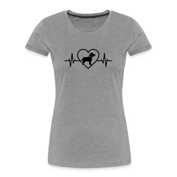 Dog Heart Silhouette Dog Lover Gift - Women's Premium Organic T-Shirt - heather grey - Front - Mia (176cm)