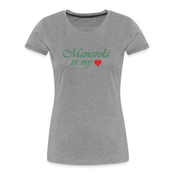 Manarola in meinem Herzen - Frauen Premium Bio T-Shirt - Grau meliert - Vorne - Mia (176cm)