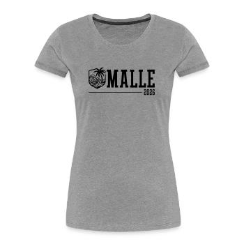 Malle 2026 Palm Trees Beach Mallorca - Women's Premium Organic T-Shirt - heather grey - Front - Mia (176cm)