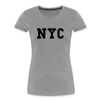 nyc - new york city - Women's Premium Organic T-Shirt - heather grey - Front - Mia (176cm)