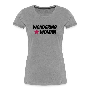 wondering woman - Women's Premium Organic T-Shirt - heather grey - Front - Mia (176cm)