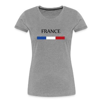 France - T-shirt bio Premium Femme - gris chiné - Devant - Mia (176cm)