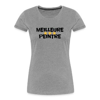Beste Maler - Frauen Premium Bio T-Shirt - Grau meliert - Vorne - Mia (176cm)