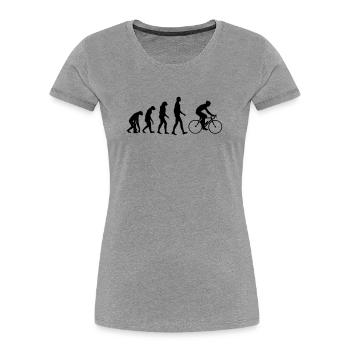 Cyclisme / Cycliste / Vélo / VTT / BMX - T-shirt bio Premium Femme - gris chiné - Devant - Mia (176cm)