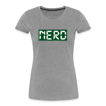 Nerd - Women's Premium Organic T-Shirt - heather grey - Front - Mia (176cm)
