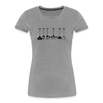 Kollektion von Pendelleuchten - Frauen Premium Bio T-Shirt - Grau meliert - Vorne - Mia (176cm)