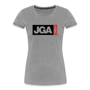 Equipage d’enterrement de vie de garçon - Emblème - T-shirt bio Premium Femme - gris chiné - Devant - Mia (176cm)