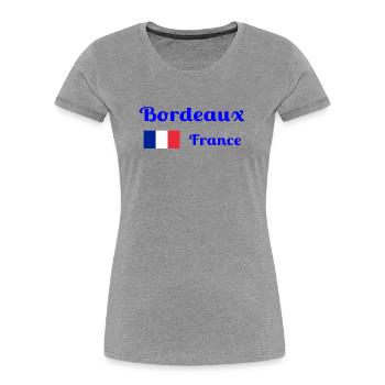Bordeaux France- Stylish prints - Women's Premium Organic T-Shirt - heather grey - Front - Mia (176cm)