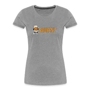 Booze? – Funny Beer Cartoon Design - Women's Premium Organic T-Shirt - heather grey - Front - Mia (176cm)