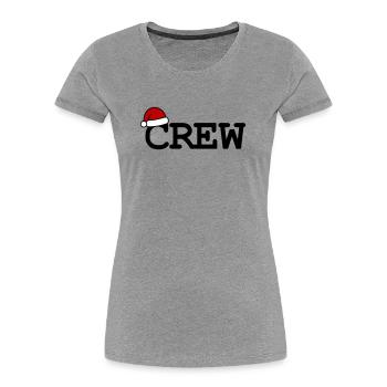 Weihnachts Crew Weihnachtsmütze - Frauen Premium Bio T-Shirt - Grau meliert - Vorne - Mia (176cm)