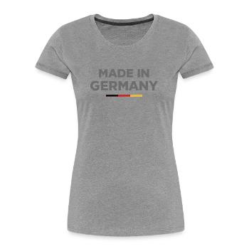 Made in Germany Shirt - Women's Premium Organic T-Shirt - heather grey - Front - Mia (176cm)