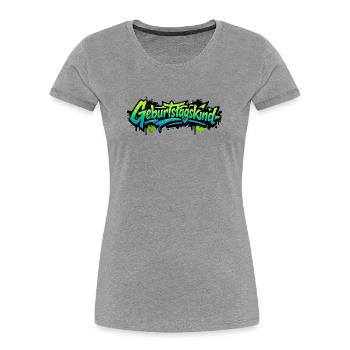 geburtstagskind - Frauen Premium Bio T-Shirt - Grau meliert - Vorne - Mia (176cm)