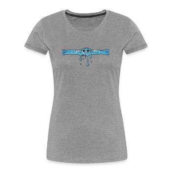 Mer d’eau - T-shirt bio Premium Femme - gris chiné - Devant - Mia (176cm)