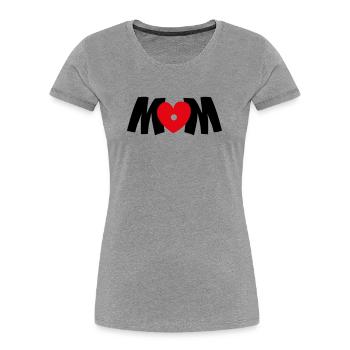 mom heart - Women's Premium Organic T-Shirt - heather grey - Front - Mia (176cm)