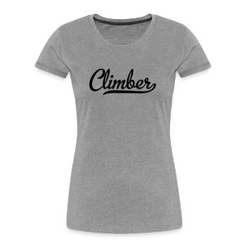 6061912 127796595 climber - T-shirt bio Premium Femme - gris chiné - Devant - Mia (176cm)