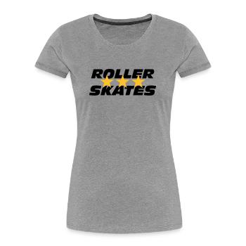 Roller Skates - T-shirt bio Premium Femme - gris chiné - Devant - Mia (176cm)