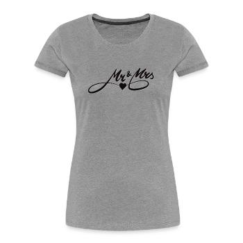 Romantisches Liebesdesign mit Herzmotiv - Frauen Premium Bio T-Shirt - Grau meliert - Vorne - Mia (176cm)