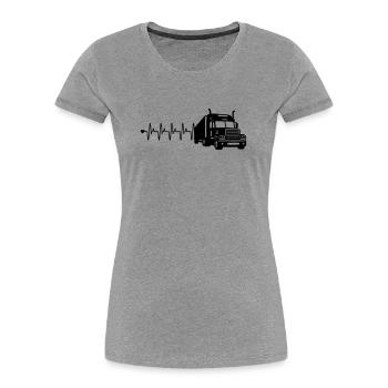 Truck heart rate - Women's Premium Organic T-Shirt - heather grey - Front - Mia (176cm)