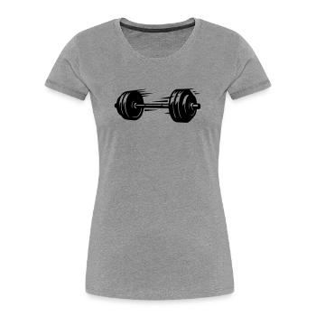 Barbell Symbol Dumbbells - Women's Premium Organic T-Shirt - heather grey - Front - Mia (176cm)