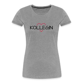 Colleague heart favorite colleague gift - Women's Premium Organic T-Shirt - heather grey - Front - Mia (176cm)