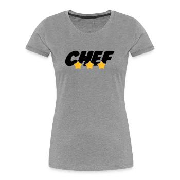 Chef - Cuisine - Patron - Boss - Cooking - Food - Women's Premium Organic T-Shirt - heather grey - Front - Mia (176cm)